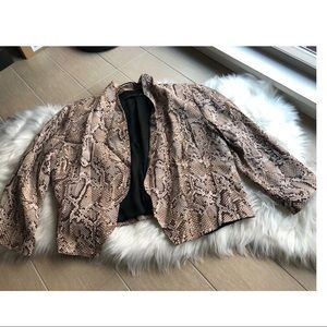 Zara Silk Snake Print Blazer